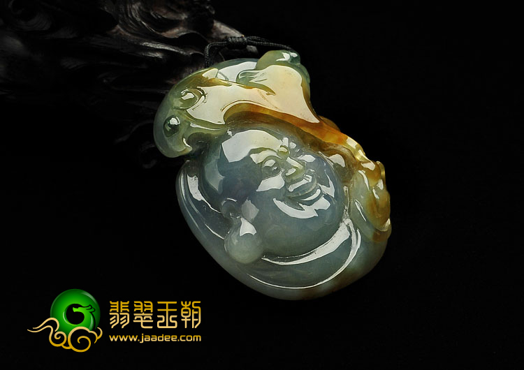 糯冰种三彩缅甸翡翠A货佛头挂件