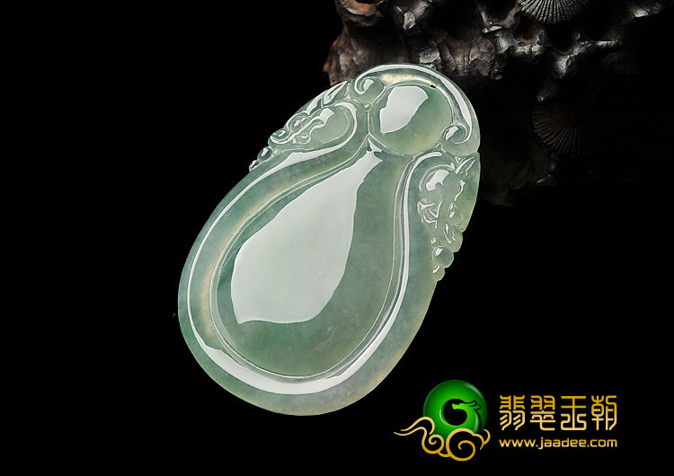 冰种晴水缅甸翡翠A货双龙如意挂件