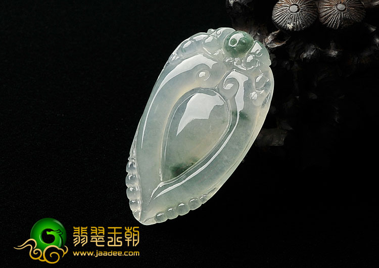 冰种飘花缅甸翡翠A货福在眼前挂件