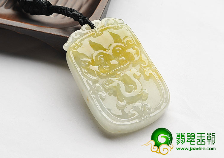 糯冰种晴水黄翡缅甸翡翠A货望子成龙挂件