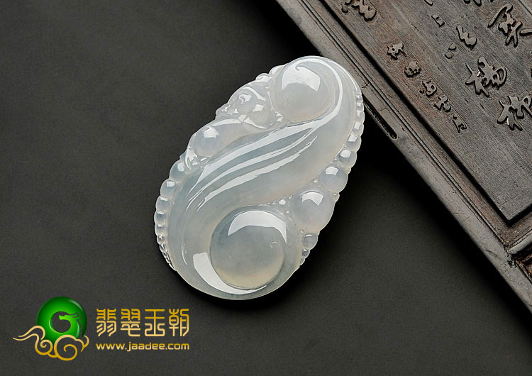 冰种晴水缅甸翡翠A货如意寿挂件