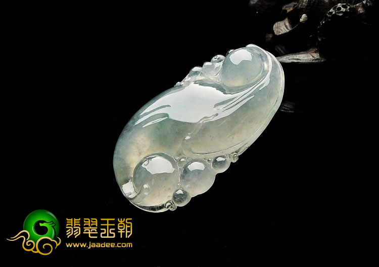 冰种飘花缅甸翡翠A货如意寿挂件