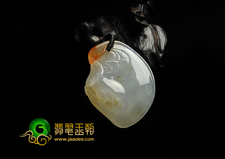 冰种黄翡缅甸翡翠A货如意挂件
