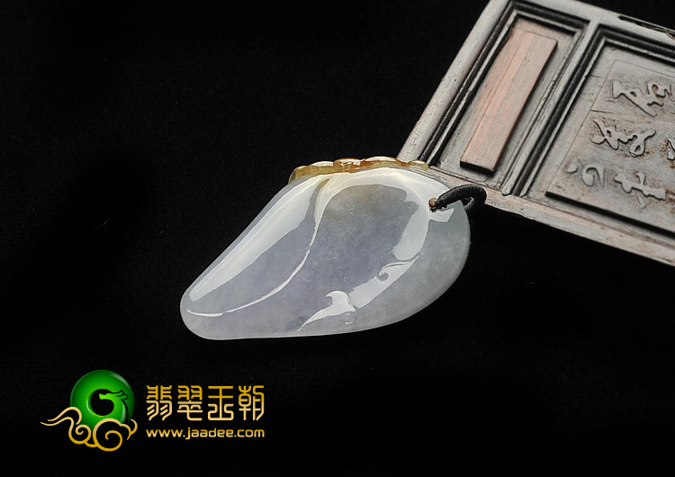 糯冰种紫罗兰黄翡缅甸翡翠A货福瓜挂件