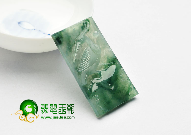冰种飘花缅甸翡翠A货一路连科挂件