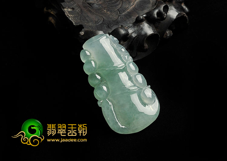冰种晴水缅甸翡翠A货节节高挂件