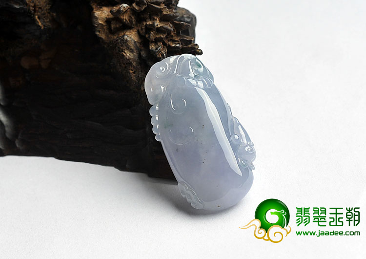 糯冰种紫罗兰略飘花缅甸翡翠A货福瓜挂件