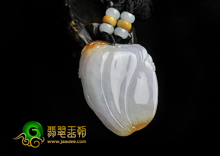 糯冰种紫罗兰黄翡缅甸翡翠A货福瓜挂件