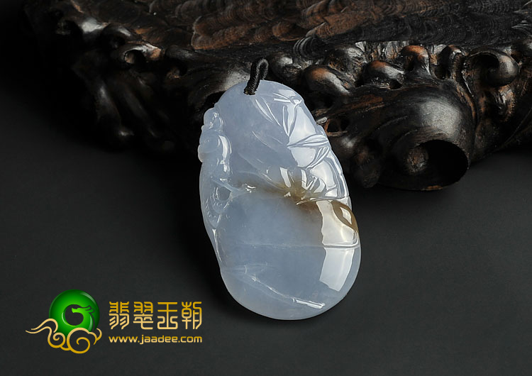 冰种紫罗兰褐黄翡缅甸翡翠A货节节高挂件