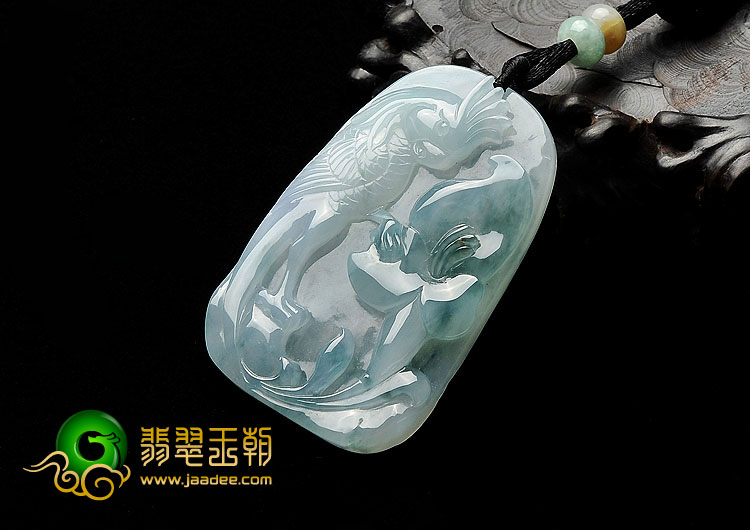 冰种飘花缅甸翡翠A货鹦鹉挂件