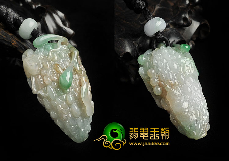 (超值推荐)糯冰种三彩缅甸翡翠A货苦尽甘来挂件（一批走）