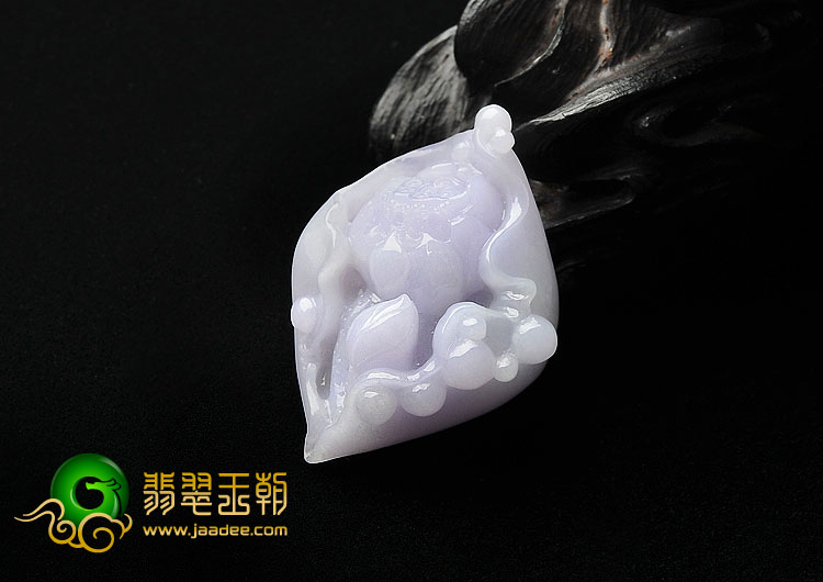 (超值推荐)糯冰种紫罗兰缅甸翡翠A货花开富贵挂件