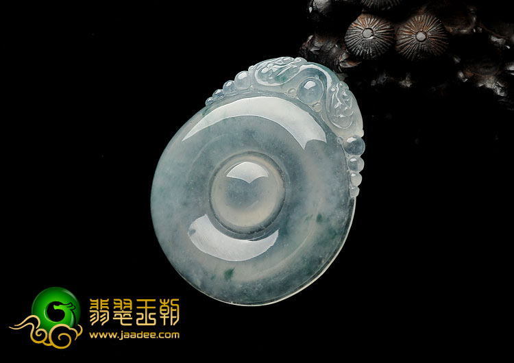 冰种飘花缅甸翡翠A货福在眼前挂件