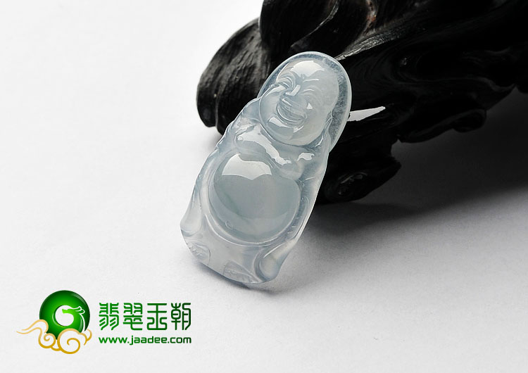 冰种晴水缅甸翡翠A货站佛挂件