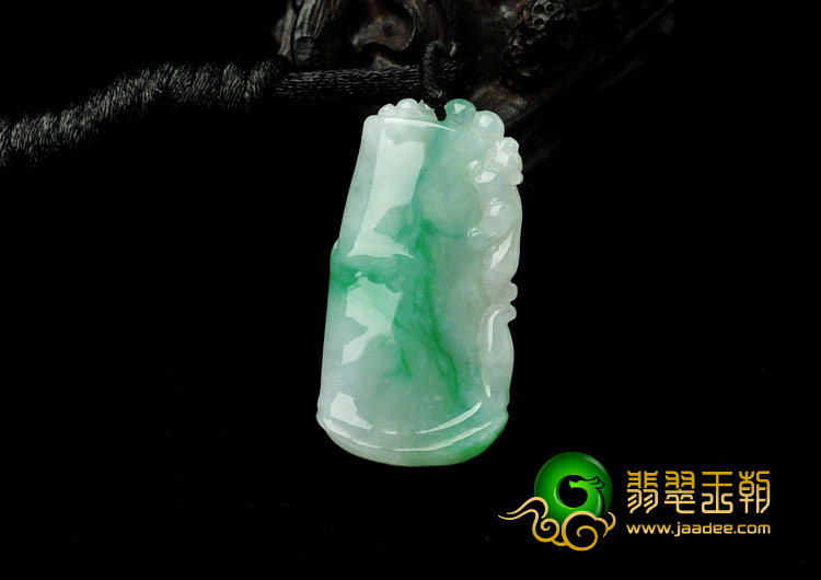 糯冰种飘翠缅甸翡翠A货节节高挂件