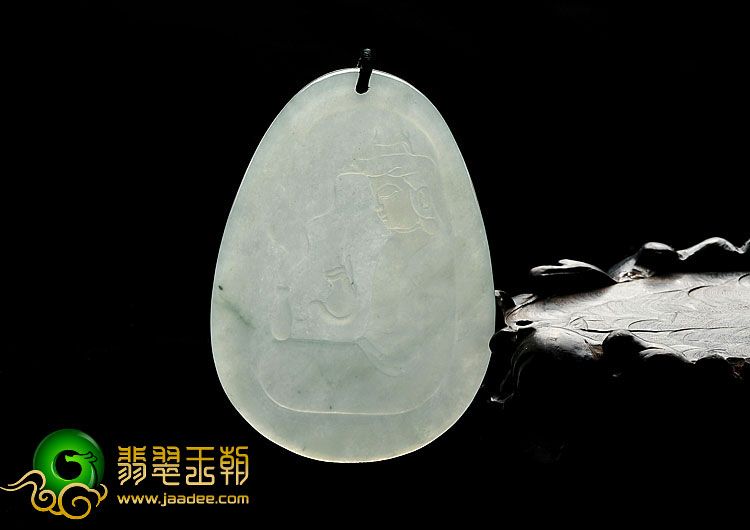 冰种晴水缅甸翡翠A货观音挂件