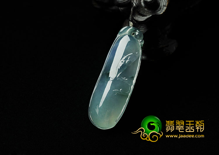 冰种飘花缅甸翡翠A货福瓜挂件
