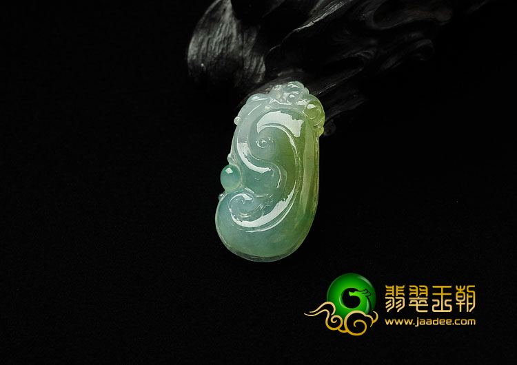 冰种晴水褐黄翡缅甸翡翠A货如意挂件