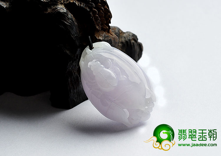 糯冰种紫罗兰缅甸翡翠A货玉兰花挂件
