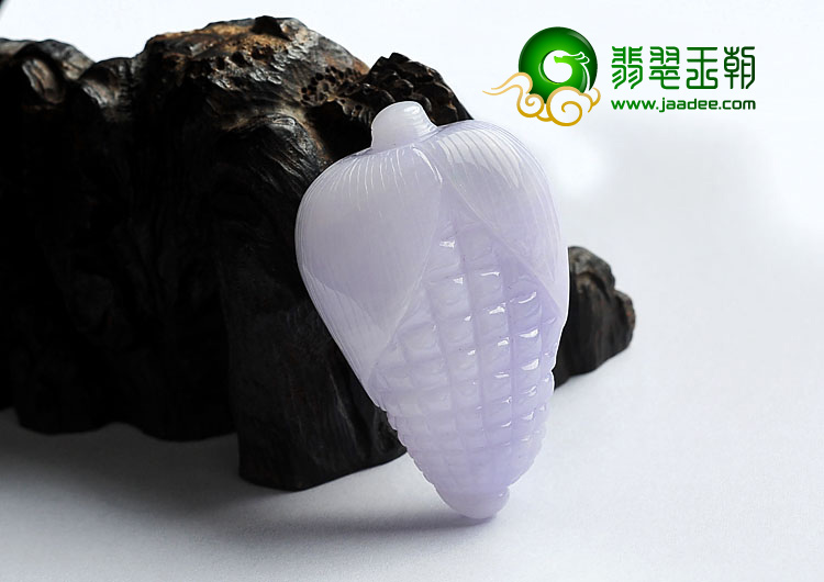 糯冰种紫罗兰缅甸翡翠A货玉米挂件