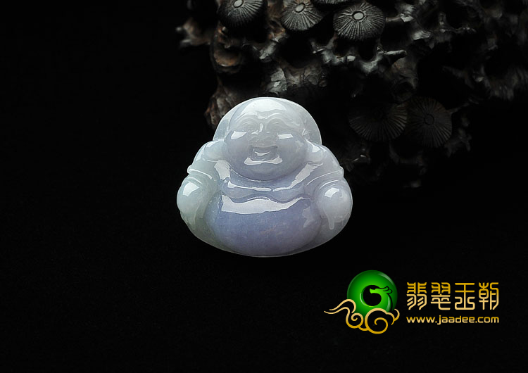 糯冰种紫罗兰缅甸翡翠A货玉佛挂件