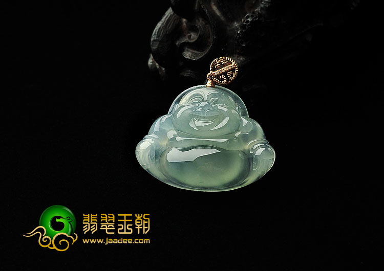 冰种晴水缅甸翡翠A货玉佛挂件