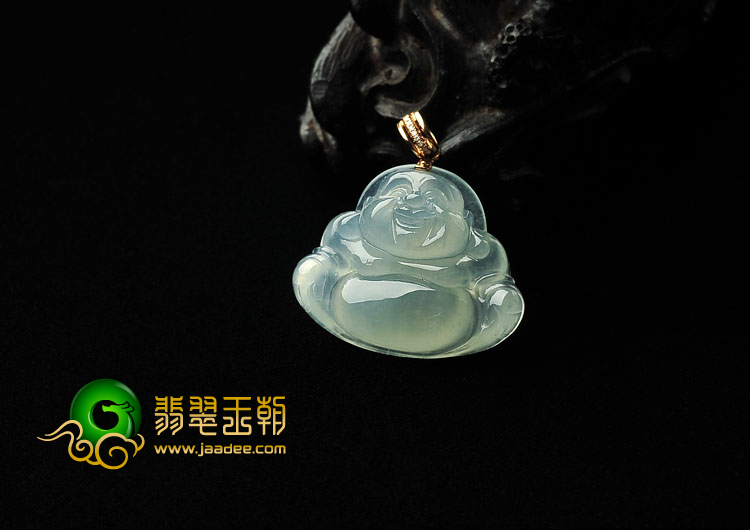 冰种晴水缅甸翡翠A货玉佛挂件