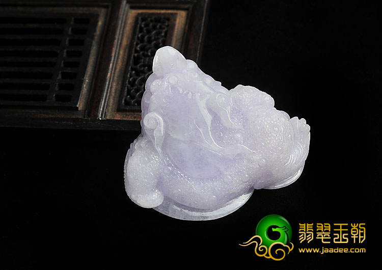 糯冰种紫罗兰缅甸翡翠A货招财进宝挂件
