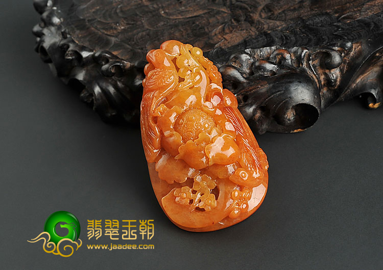 糯冰种红黄翡缅甸翡翠A货富贵双喜挂件