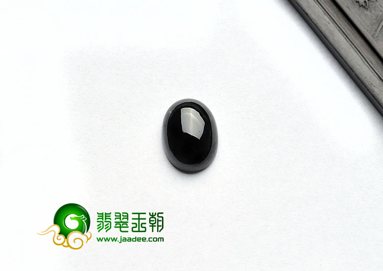 糯冰种墨翠缅甸翡翠A货戒面