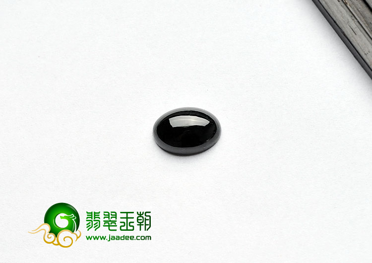 糯冰种墨翠缅甸翡翠A货戒面