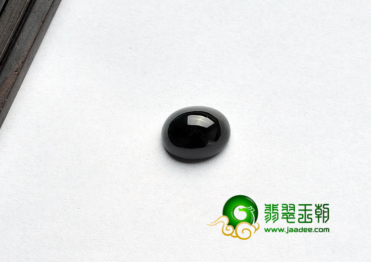 糯冰种墨翠缅甸翡翠A货戒面