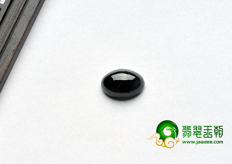 糯冰种墨翠缅甸翡翠A货戒面