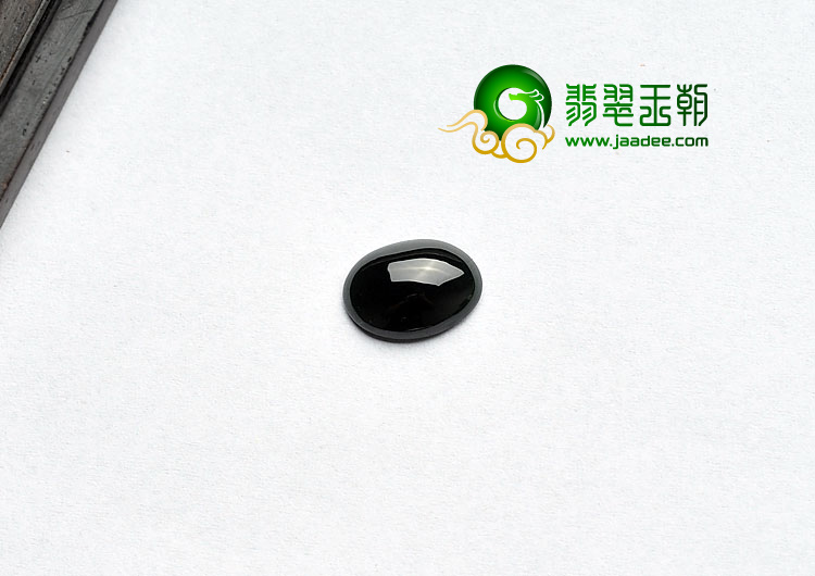 冰玻种墨翠缅甸翡翠A货戒面