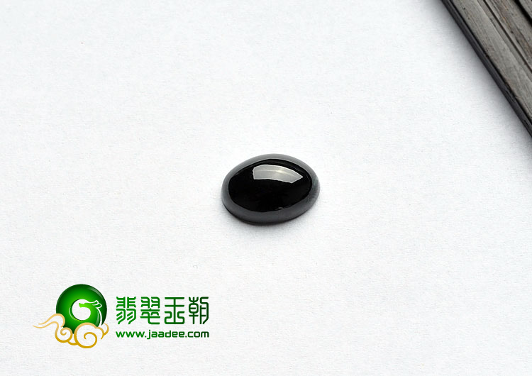 糯冰种墨翠缅甸翡翠A货戒面