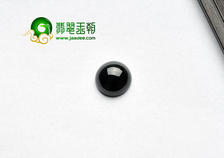 糯冰种墨翠缅甸翡翠A货戒面