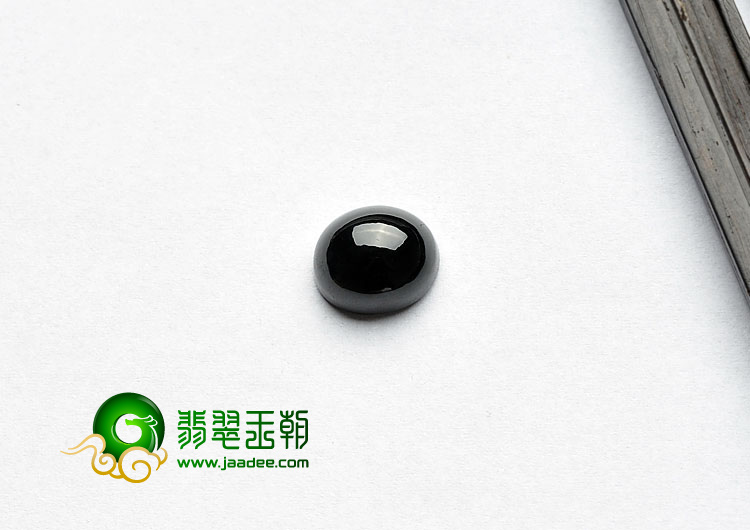 糯冰种墨翠缅甸翡翠A货戒面