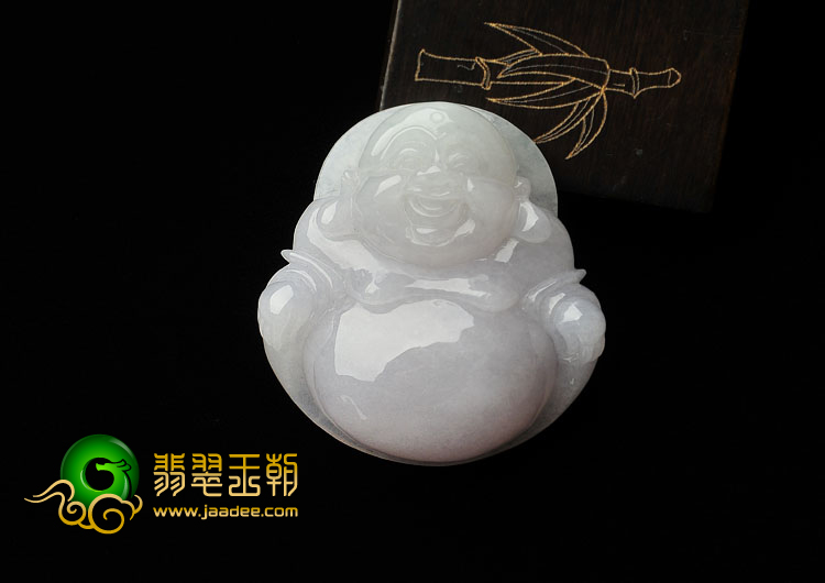 糯冰种淡紫罗兰缅甸翡翠A货玉佛挂件