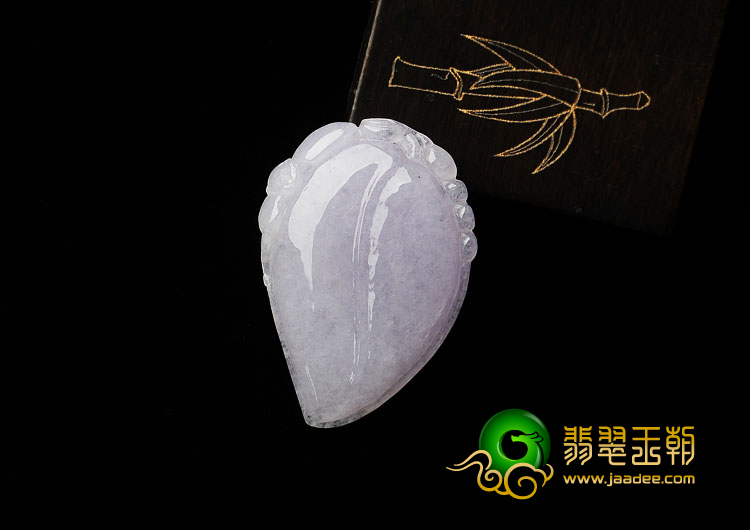 糯冰种紫罗兰缅甸翡翠A货寿桃挂件