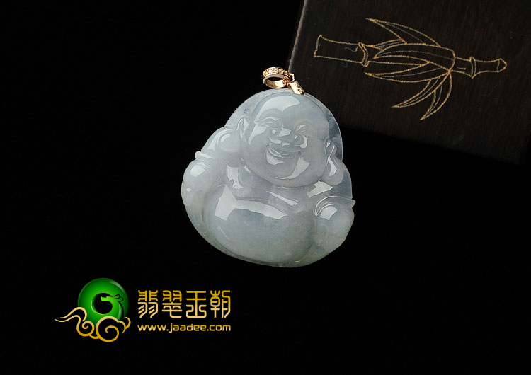 糯冰种晴水淡紫罗兰缅甸翡翠A货玉佛挂件