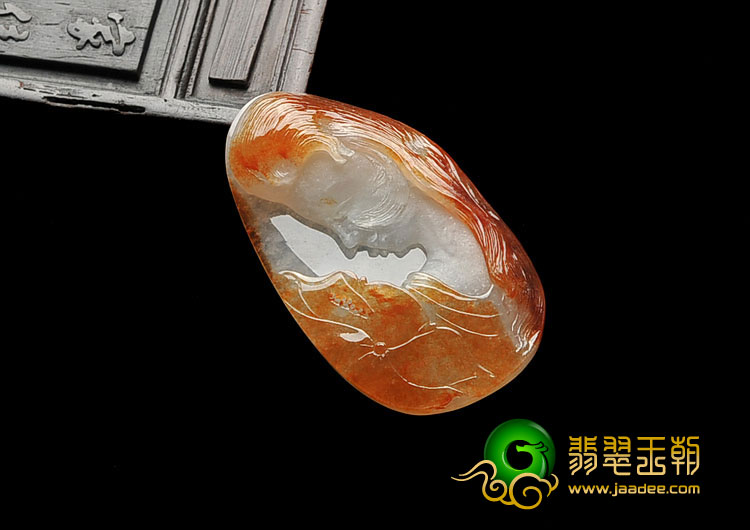 冰种红黄翡缅甸翡翠A货美女头挂件