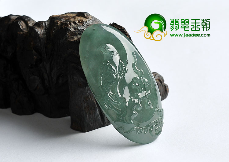 冰种晴水缅甸翡翠A货喜上枝头挂件