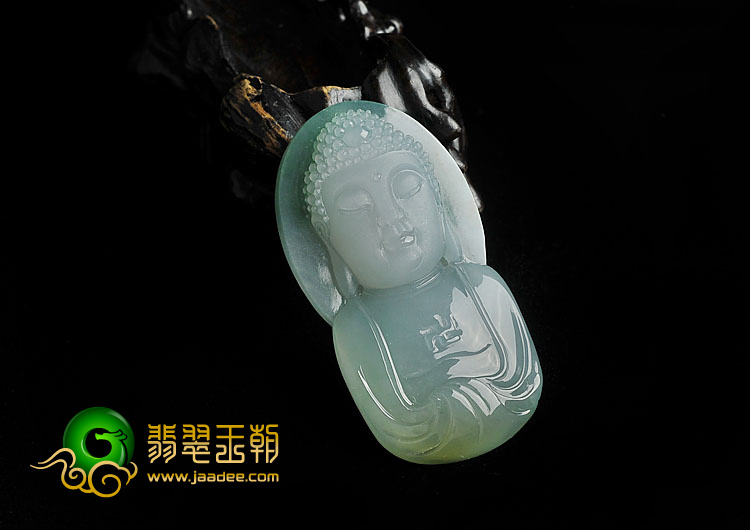 冰种晴水缅甸翡翠A货大日如来挂件