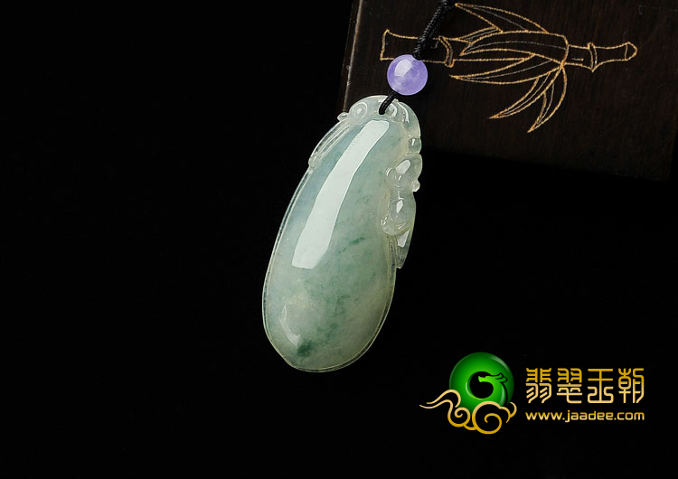 冰种飘花缅甸翡翠A货福瓜挂件