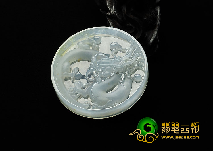 冰种晴水略飘黄翡缅甸翡翠A货龙牌挂件