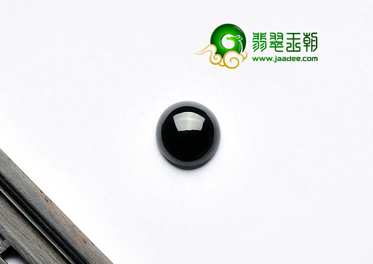 冰玻种墨翠缅甸翡翠A货戒面
