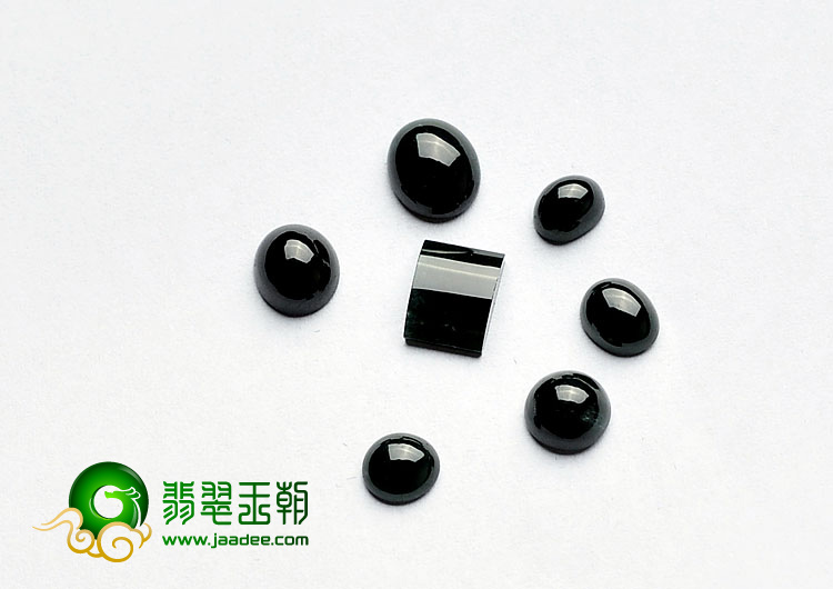 冰种墨翠缅甸翡翠A货戒面（一批走）