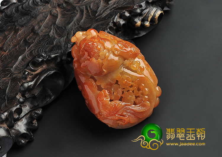 糯冰种红黄翡缅甸翡翠A货花开富贵挂件