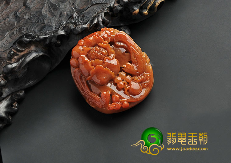 糯冰种红黄翡缅甸翡翠A货花开富贵挂件