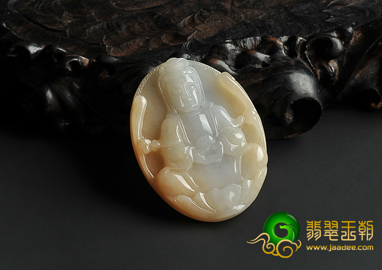 糯冰种粉色缅甸翡翠A货观音挂件